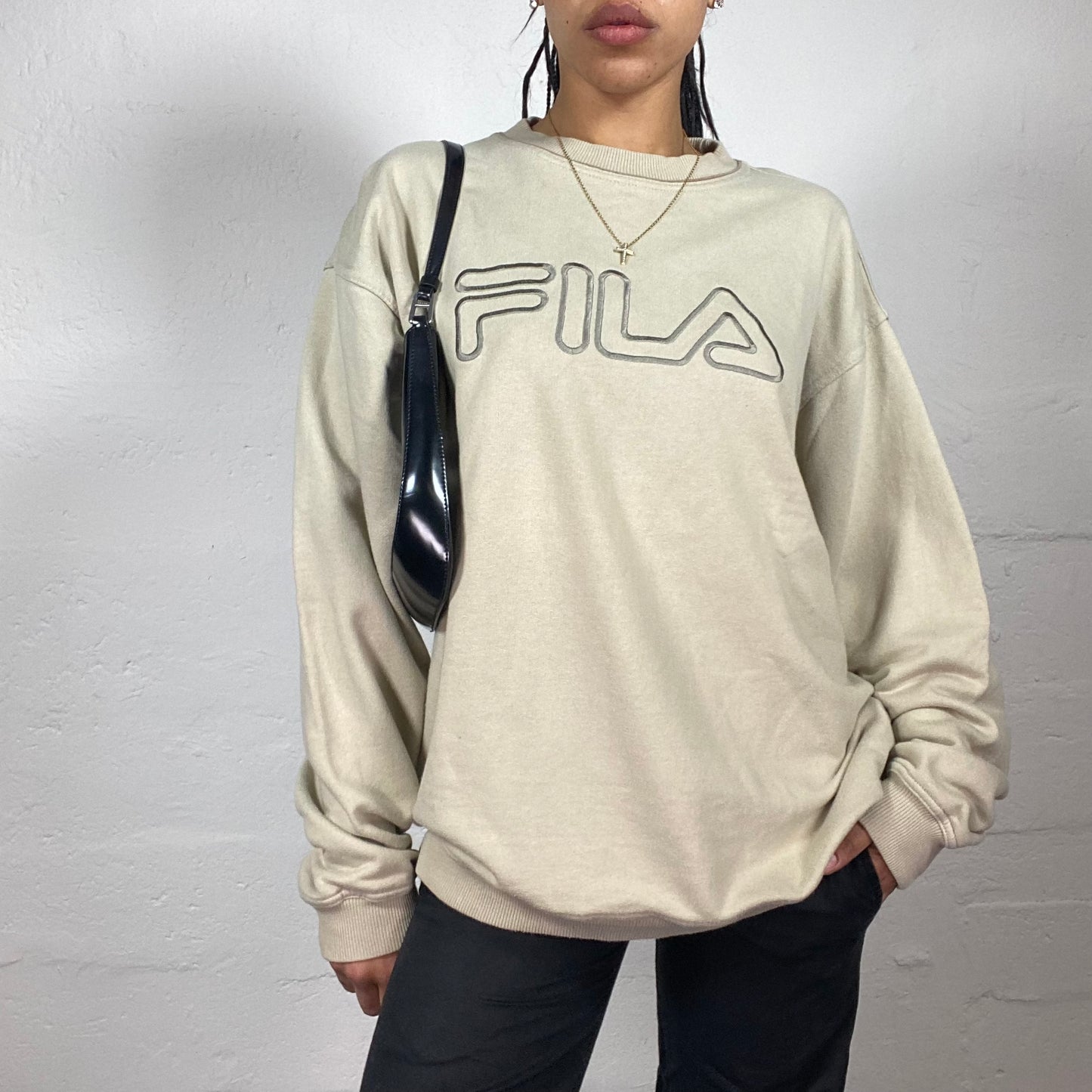 Vintage 90's Skater Girl Archive Fila Sweater with Logo Emboidery (L)