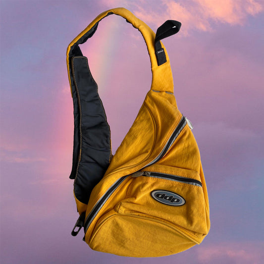 Vintage 90’s Techwear Yellow One Shoulder Backpack