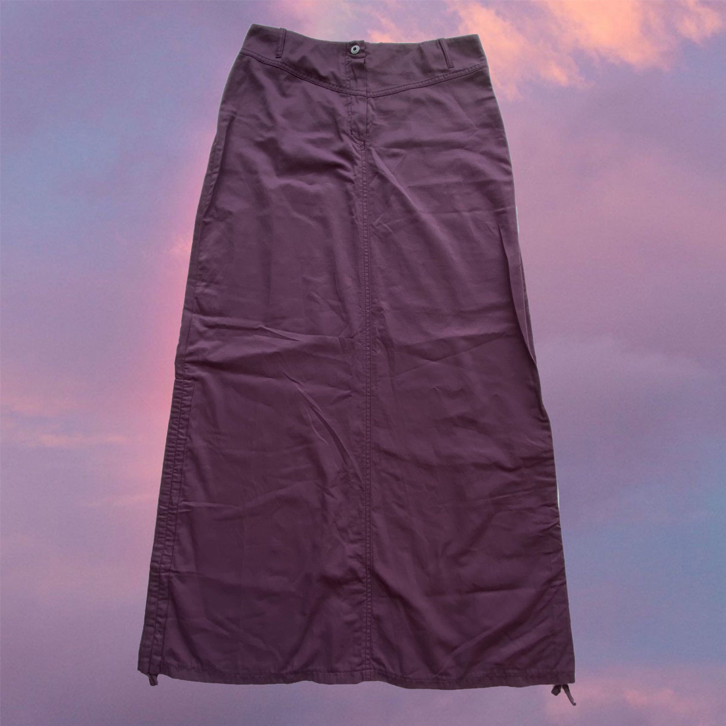 Vintage 90’s Techwear Purple Cargo Skirt with Side Drawstrings (36 EU / UK 8 / US 4)