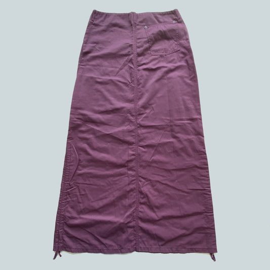 Vintage 90’s Techwear Purple Cargo Skirt with Side Drawstrings (36 EU / UK 8 / US 4)