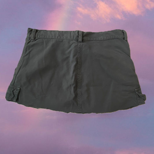 Vintage Y2K Grey Cargo Micro Mini Skirt (32/34 EU - 4/6 UK)