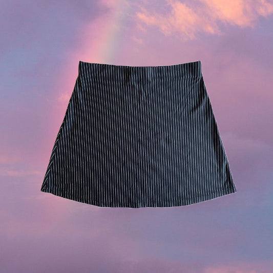 Vintage 90's Rachel Green Pinstripe Mini Skirt (S/M)