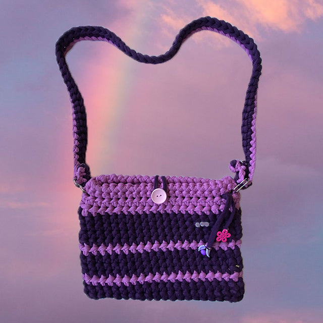 Vintage 90's UNIF Style Lilac and Purple Crochet Crossbody