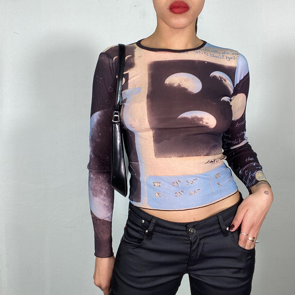 Vintage 2000's Archive Cop Copine Mesh Longsleeve with Moon Print (S) – Michelle Tamar Vintage 2000's Archive Cop Copine Mesh Longsleeve with Moon Print (S) – Michelle Tamar