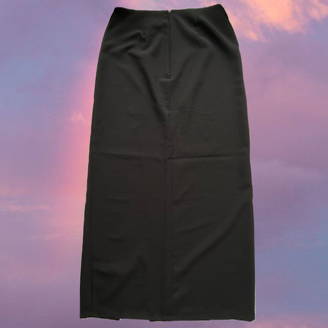 Vintage 90's Morgan de Toi Goth Black Maxi Skirt with Side Slit (S/M)