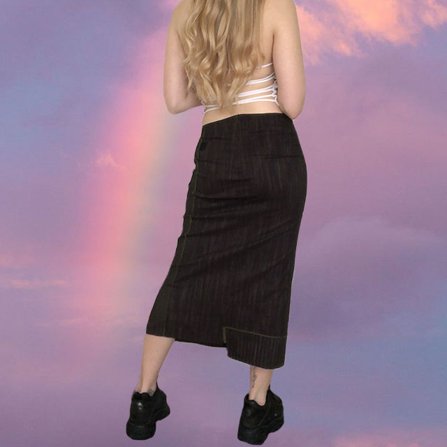 Vintage 90's Archive Cop Copine Brown Maxi Skirt (36 EU - UK 8 - US 4)