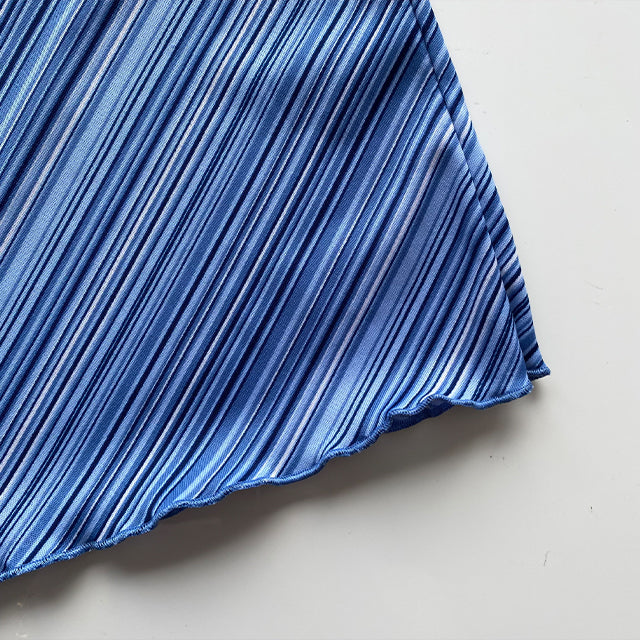 Vintage 90's Blue Diagonal Stripe Midi Skirt (S)