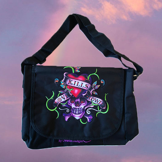 Vintage Y2K Cyber Ed Hardy Messenger Crossbody Bag