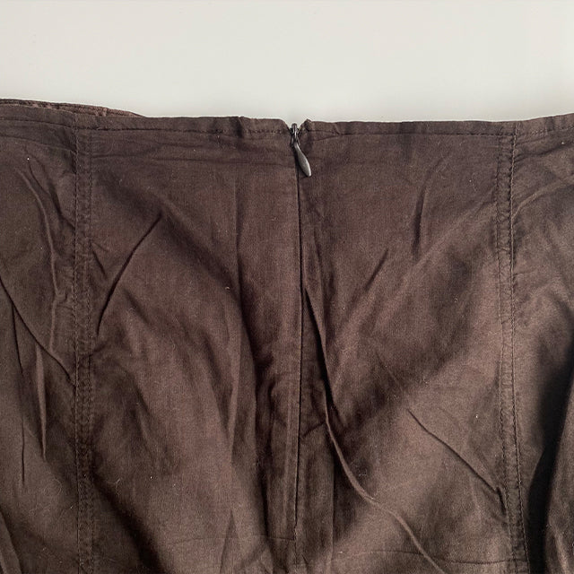 Vintage 90's Fairy Brown Double Layered Maxi Skirt with Drawstring Details (36 EU / UK 8 / US 4)