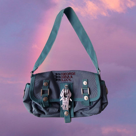 Vintage Y2K Cyber George Gina & Lucy Light Green Shoulder Bag