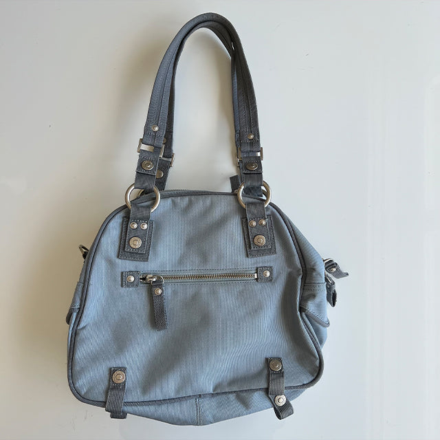 Vintage Y2K Cyber Grunge George Gina and Lucy Slate Blue Bowling Bag