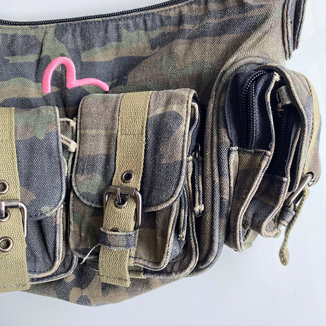 Vintage 90's Evisu Camo Cargo Shoulder Bag