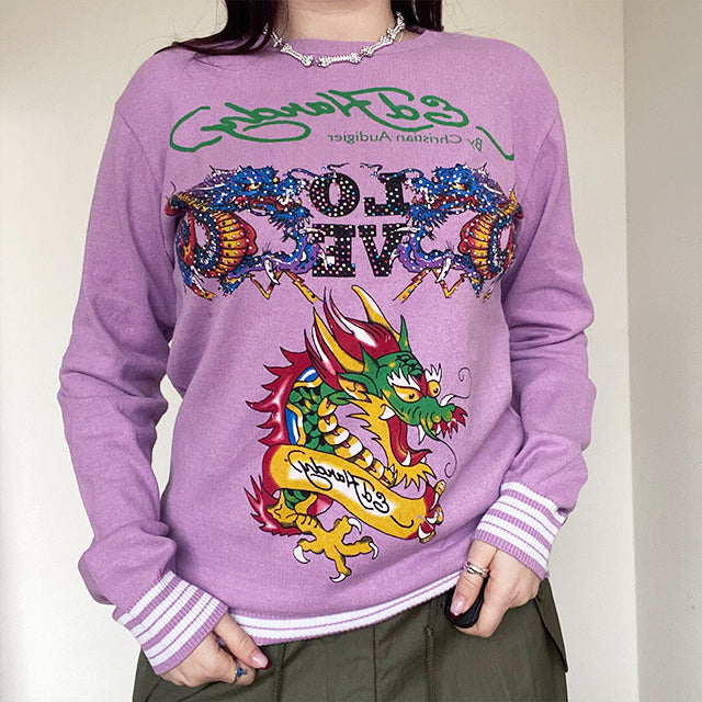 Vintage Y2K Ed Hardy Knit Sweater (S/M)