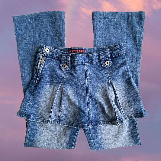 Vintage Y2K Denim Skirt Flared Jeans (34 EU - 6 UK - 2 US)