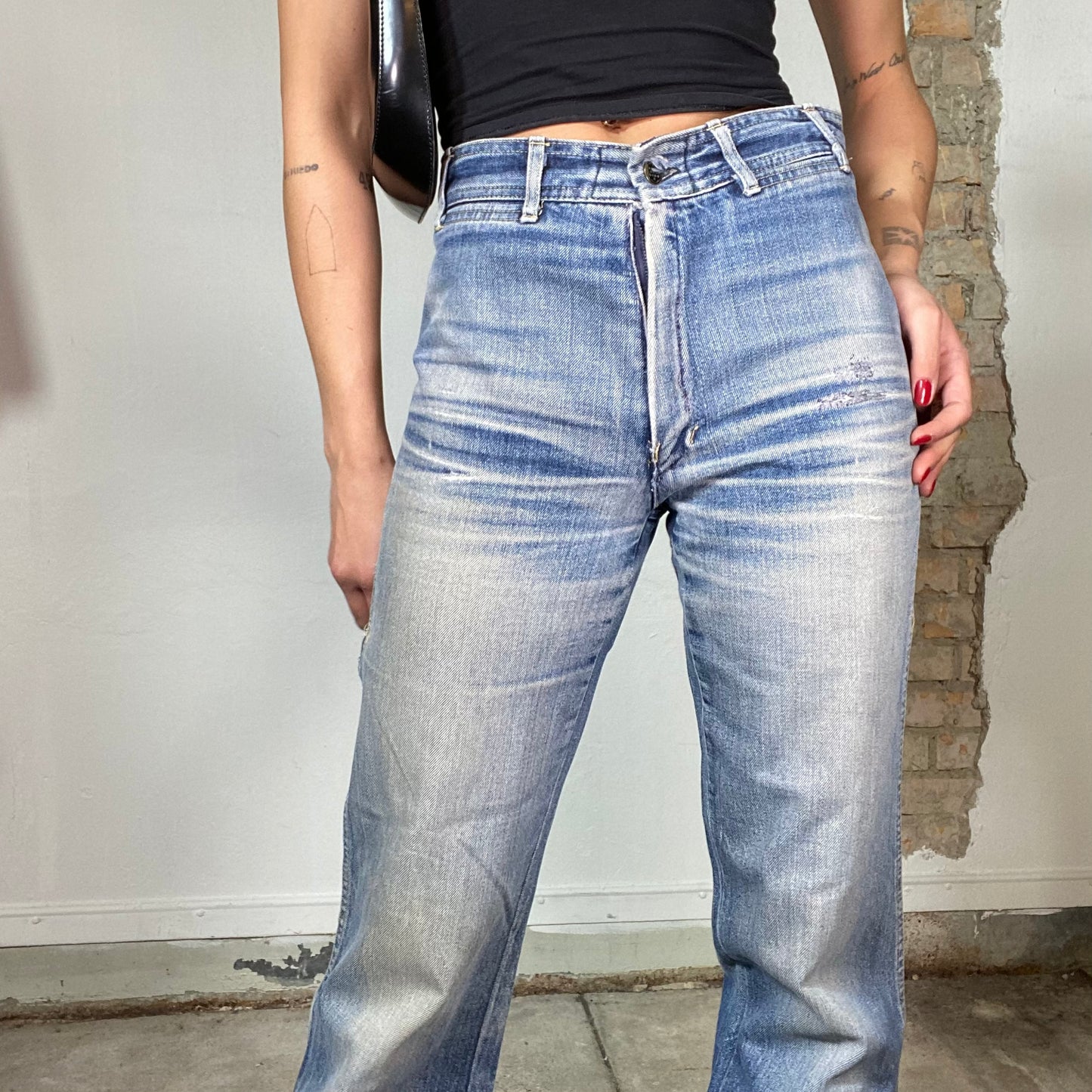 Vintage 2000's Model Off Duty Light Wash Denim Straight Leg Jeans (S)