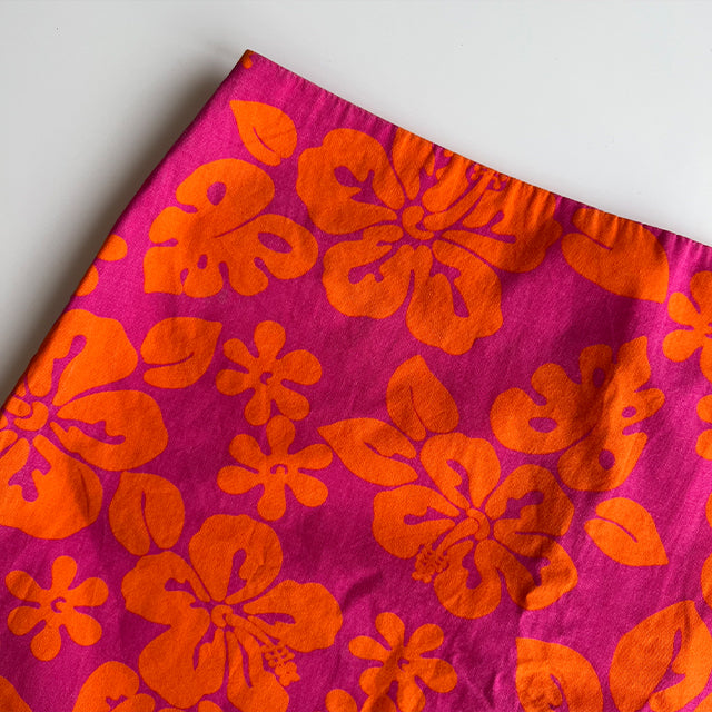 Vintage 90's Summer Hawaiian Orange and Hot Pink Skirt (34 EU / UK 6 / US 2)