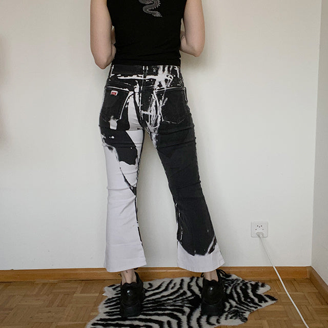 Vintage Y2K Archive Miss Sixty Screen Print Flare Jeans (S/M