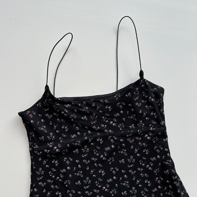 Vintage 90’s Romantic Black Floral Dress (S/M)