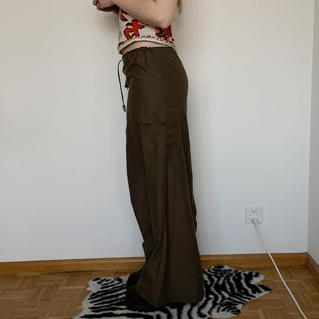 Vintage 90's Sporty Khaki Cargo Maxi Skirt (S/M - 36/38 EU - 8/10 UK)