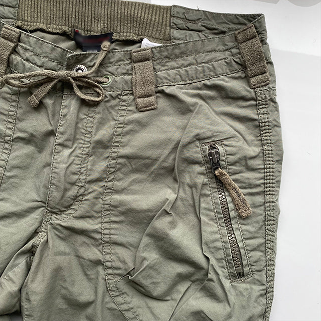 Vintage 90's Low Waist Khaki Cargo Pants with Toggle Details (S - 36 EU / UK 8 / US 4)