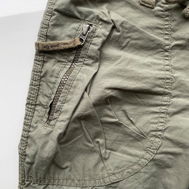 Vintage 90's Low Waist Khaki Cargo Pants with Toggle Details (S - 36 EU / UK 8 / US 4)