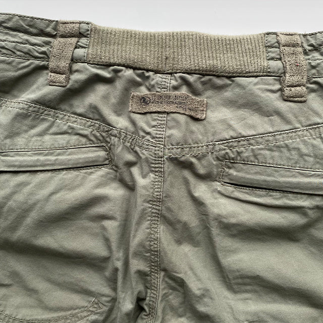 Vintage 90's Low Waist Khaki Cargo Pants with Toggle Details (S - 36 EU / UK 8 / US 4)