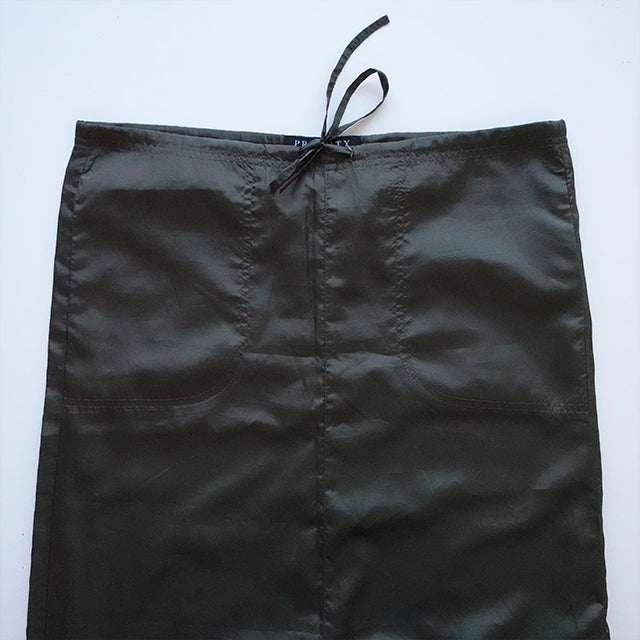 Vintage 90's Streetwear Dark Khaki Nylon Cargo MaxiSkirt (34/36 EU - 6/8 UK)