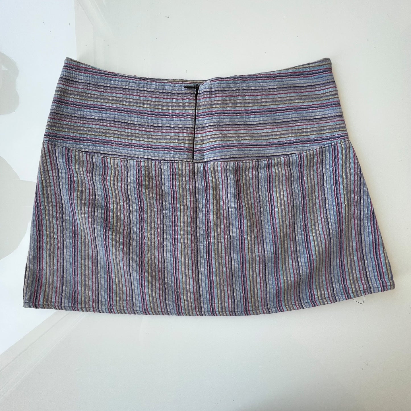 Vintage Y2K Hippie Summer Patchwork Blue Mini Skirt (36 EU / UK 8 / US 4)