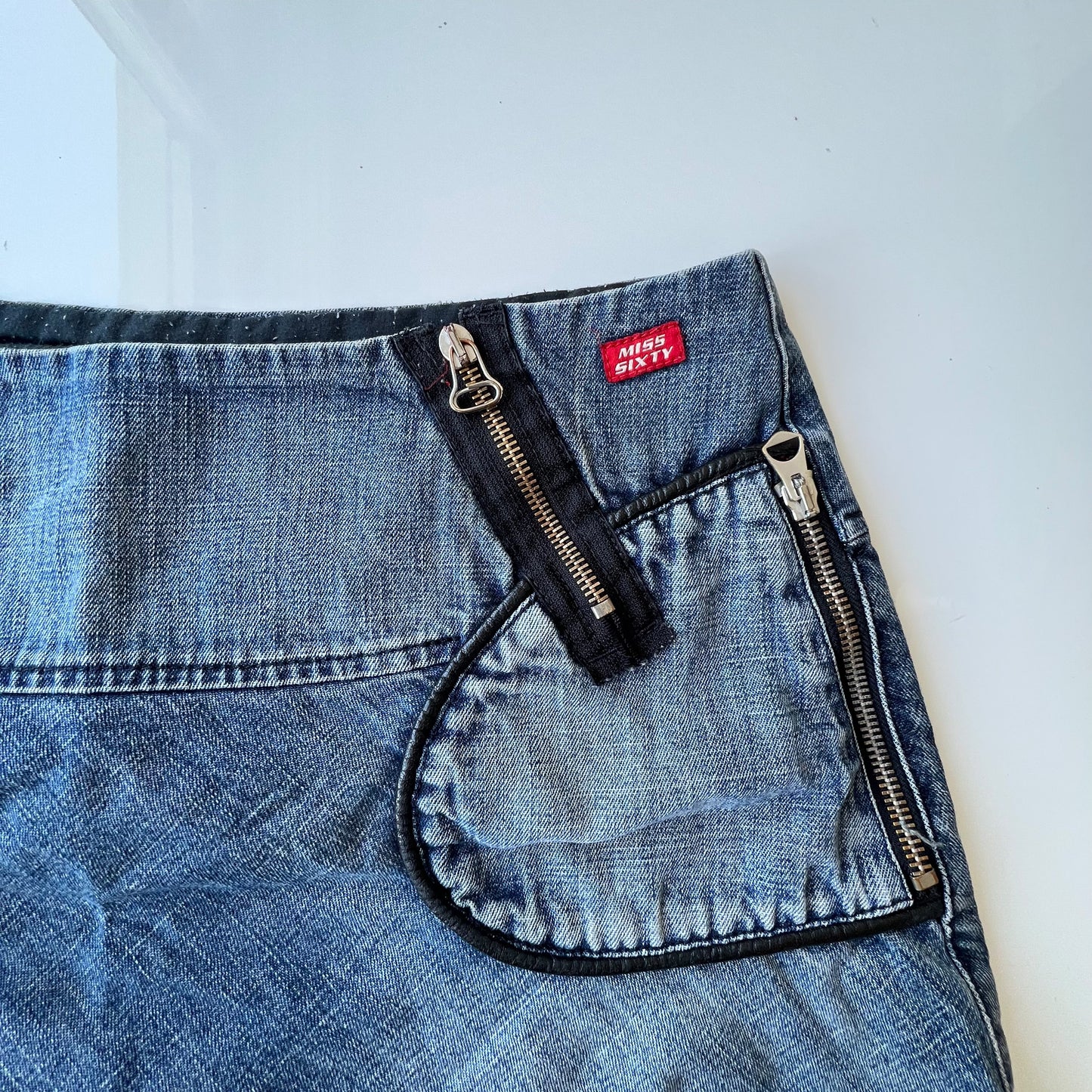 Vintage Y2K Miss Sixty Low Waist Denim Mini Skirt with Details (38 EU / UK 10 / US 6)