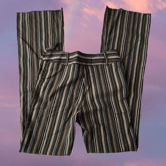 Vintage 90's Rachel Green Pinstripe Low Waist Flare Trousers (XS / 34 EU / 6 UK)