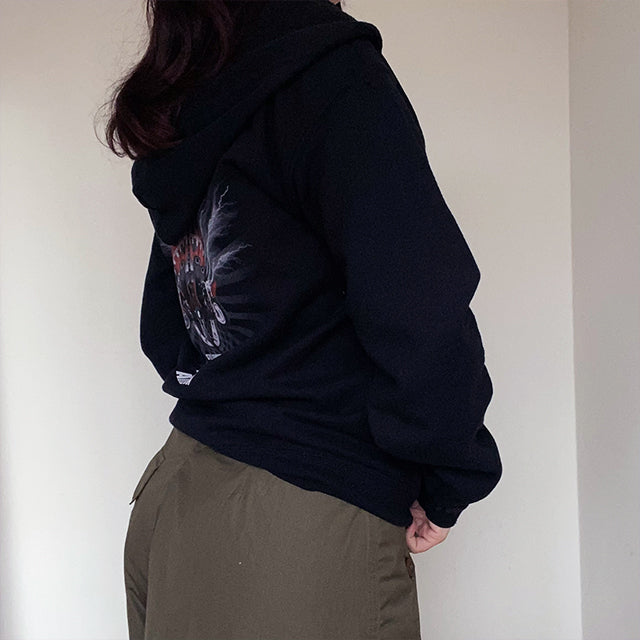 Vintage Y2K Cyber Harley Davidson Hoodie (XS/S Oversized Fit)