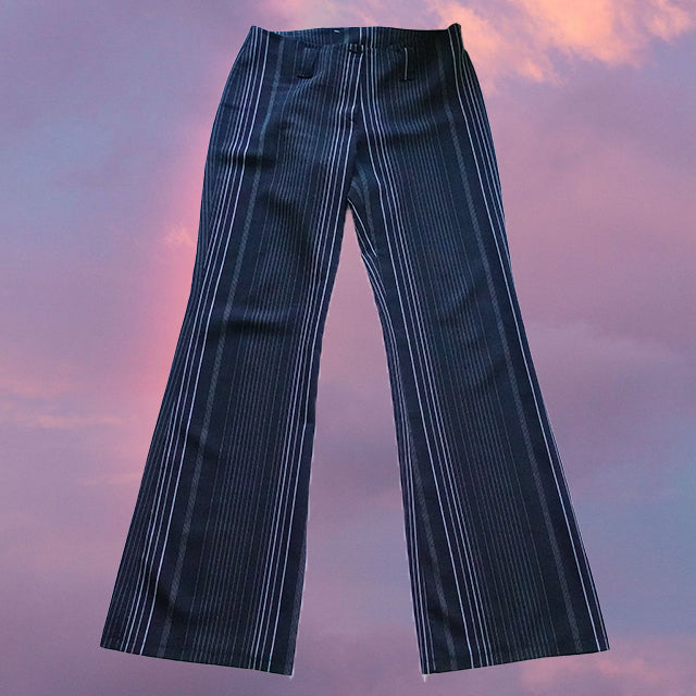 Vintage 90's Striped Low Waist Flare Pants (38 EU - 10 UK)