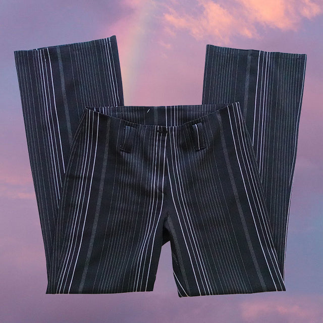 Vintage 90's Striped Low Waist Flare Pants (38 EU - 10 UK)