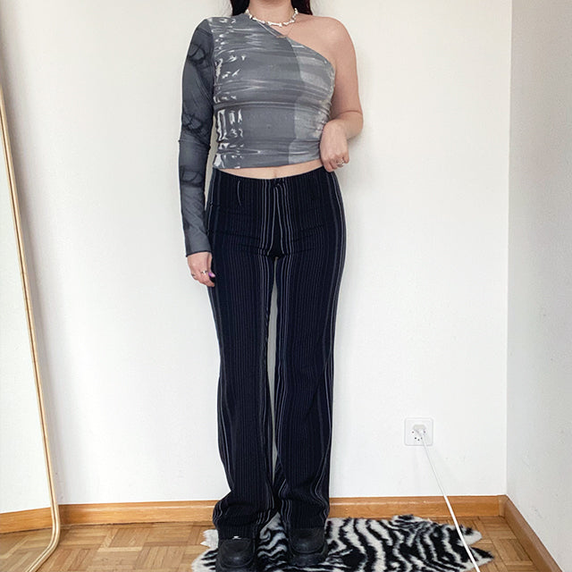 Vintage 90's Striped Low Waist Flare Pants (38 EU - 10 UK)