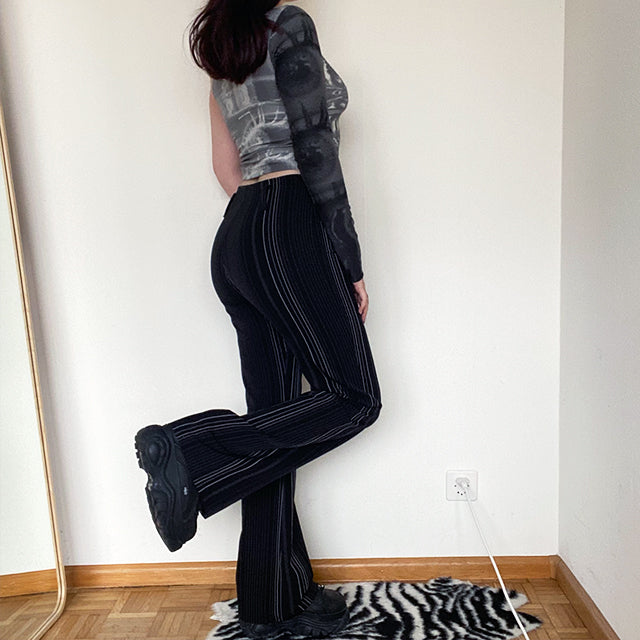 Vintage 90's Striped Low Waist Flare Pants (38 EU - 10 UK)