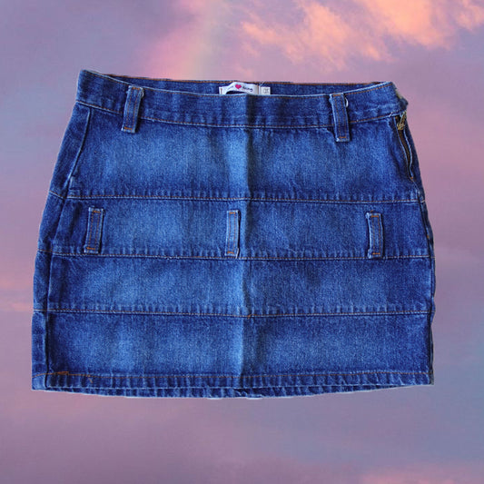 Vintage Y2K Gyaru Denim Miniskirt (XS)