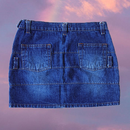 Vintage Y2K Gyaru Denim Miniskirt (XS)