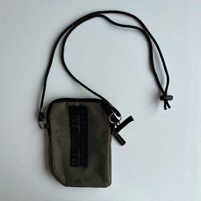 Vintage 90's Techwear Cargo Khaki Side Bag with Toggle Strap