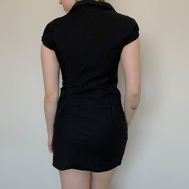 Vintage 90's Fairy Grunge Black Cargo Dress (XS/S)