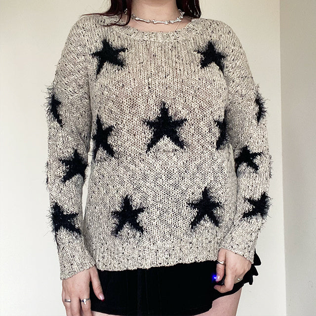 Vintage 90's Fairy Grunge Star Sweater (XS/S Oversized Fit)