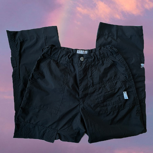 Vintage 90's Sporty Black Cargos with Toggle Waist (36 EU / 8 UK / 4 US)