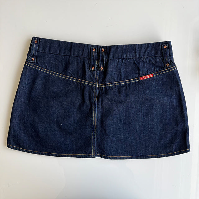 Vintage Y2K Blue Denim Mini Skirt with Graffiti Detail (38 EU - 40 EU / UK 10 - 12 / US 6-8)