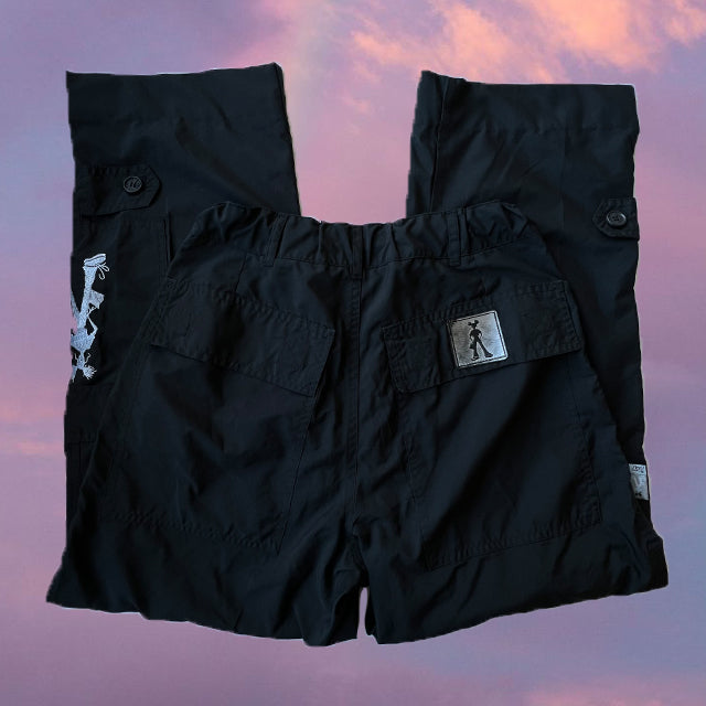 Vintage 90's Sporty Black Cargos with Toggle Waist (36 EU / 8 UK / 4 US)