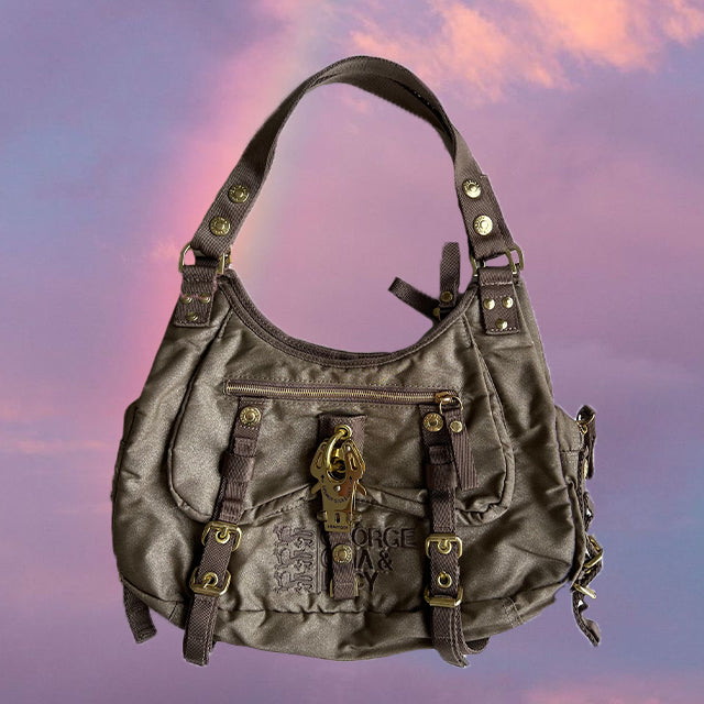 Vintage Y2K Cyber George Gina and Lucy Bronze Shoulder Bag