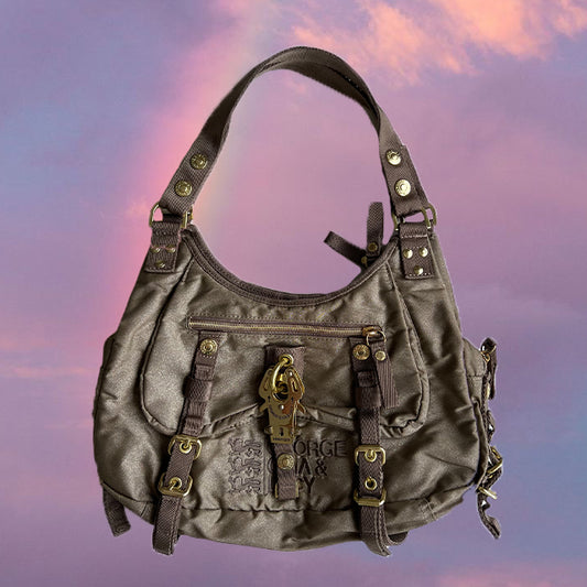 Vintage Y2K Cyber George Gina and Lucy Bronze Shoulder Bag