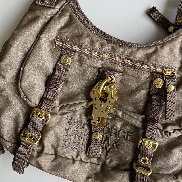 Vintage Y2K Cyber George Gina and Lucy Bronze Shoulder Bag