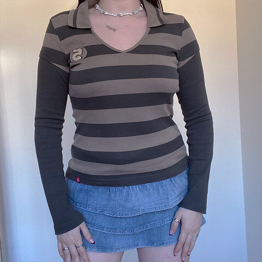 Vintage Y2K Fairy Grunge Ruffle Denim Mini Skirt (36/38 EU - 8/10 UK)