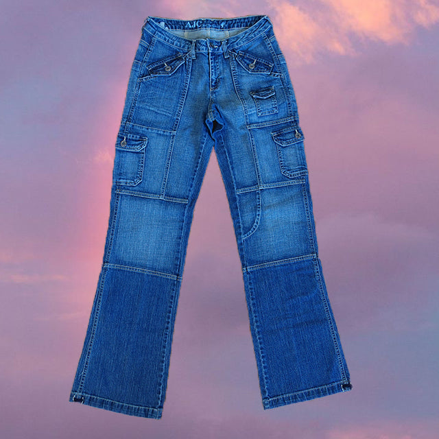 Vintage 90's JNCO Style Cargo Denim Pants (32/34/36 EU - 4/6/8 UK depending on desired fit)