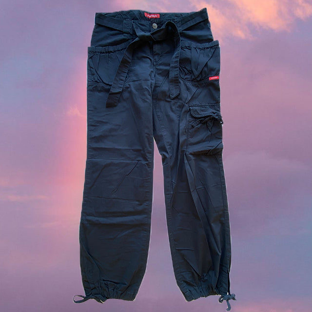 Vintage 90's Low Waist Navy Baggy Cargo Pants (36 EU / 8 UK / 2 US)