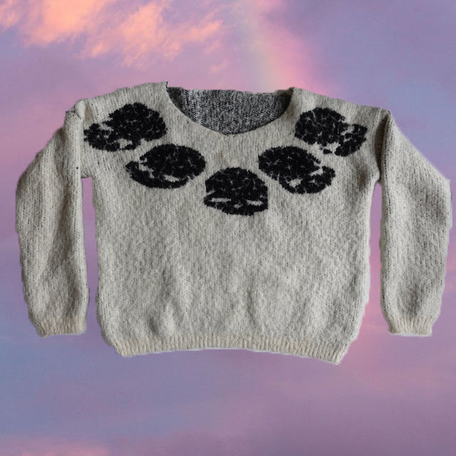 Vintage Y2K Fairy Grunge Alcott Skull Sweater (S/M)